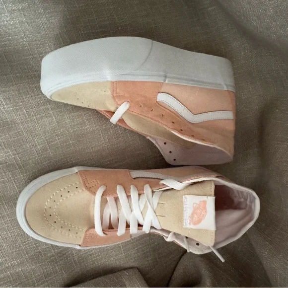 New Vans Sk8-Hi Tapered Stackform Peach Color block Platform Shoes Size 7 - Picture 4 of 10